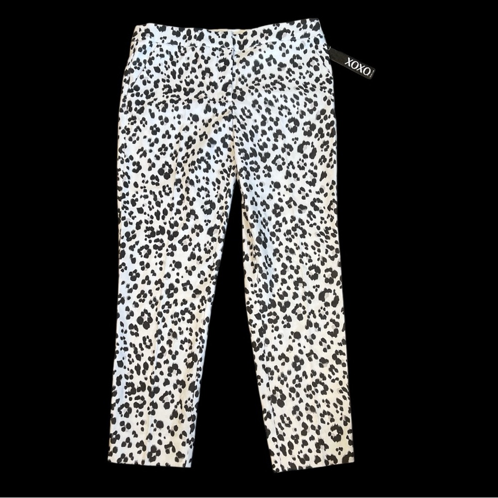 XOXO Black and White Animal Print Trousers Size 7/8